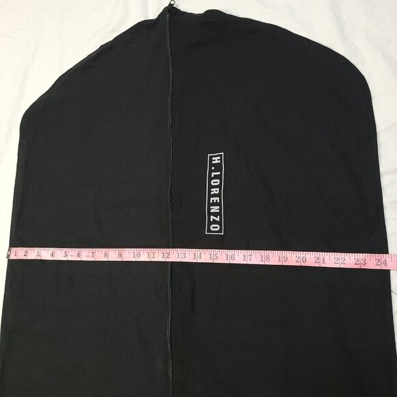 H. Lorenzo Black Garment Bag Logo Spell Out Fabric Zipper Empty READ 48 x 24 in - Picture 12 of 13